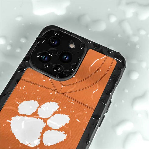 Clemson University Orange Jersey iPhone 15 Pro Waterproof Case